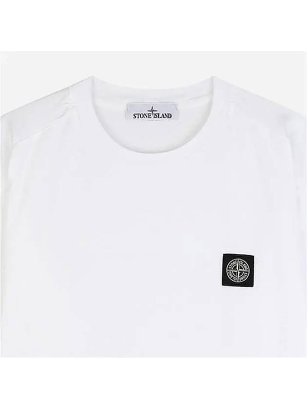 Logo Patch Short Sleeves T-Shirt White - STONE ISLAND - BALAAN 4