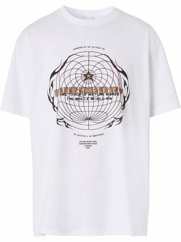 Logo Graphic Totnes Short Sleeve T-Shirt White - BURBERRY - BALAAN.