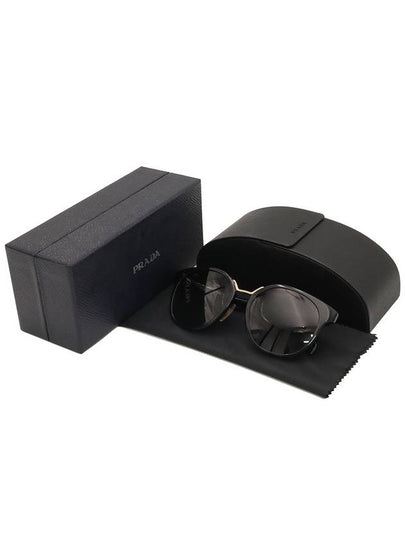 Black gold round frame Asian fit sunglasses - PRADA - BALAAN 2