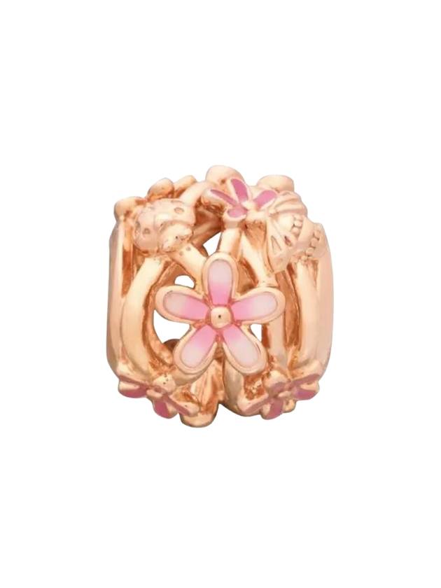 Openwork Daisy Flower Bracelet Charm Rose Gold - PANDORA - BALAAN 1