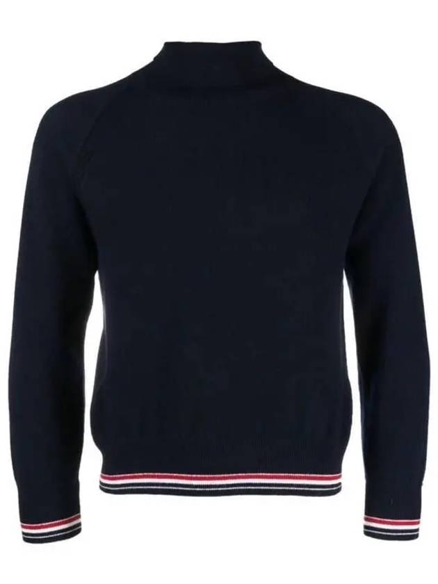 Striped Detail Cashmere Turtleneck Navy - THOM BROWNE - BALAAN 2