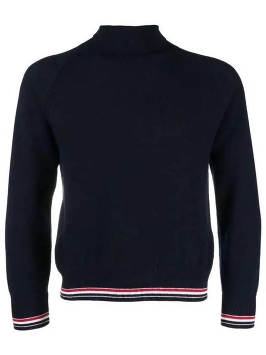 Striped Detail Cashmere Turtleneck Navy - THOM BROWNE - BALAAN 2