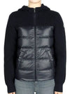 Kids high neck knit mix zip up padded jacket navy 9B00007 M1131 742 12 14A adult wearable - MONCLER - BALAAN 1