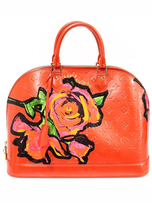 M93687 Orange Sunset Monogram Vernis Rose Alma MM Tote Bag - LOUIS VUITTON - BALAAN 1