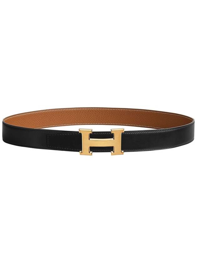 H Buckle Reversible 32mm Leather Noir Gold - HERMES - BALAAN 2