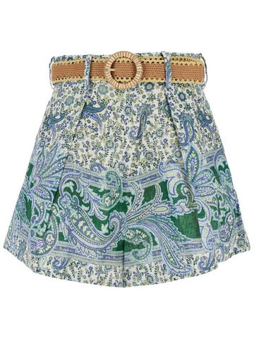 Multicolor Shorts With Floral Print In Linen Woman - ZIMMERMANN - BALAAN 1