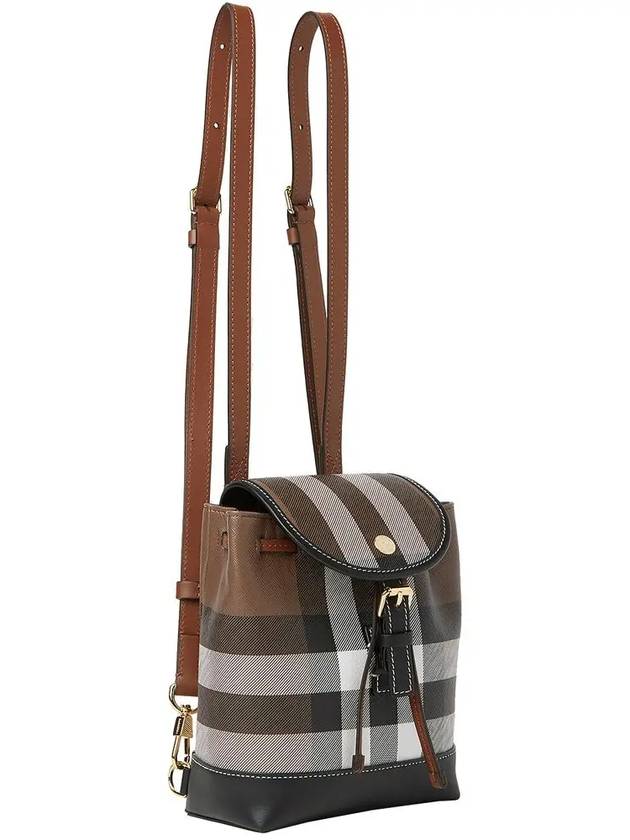 Check Mini Backpack Dark Brown - BURBERRY - BALAAN 4