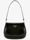 Cleo Brushed Flap Shoulder Bag Black - PRADA - BALAAN 3