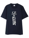 30/2 Mercerized Jersey Twisted British Sailor Short Sleeve T-Shirt Navy - CP COMPANY - BALAAN 2