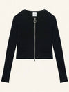 Heritage Light Rib Zip Cardigan Black - COURREGES - BALAAN 2