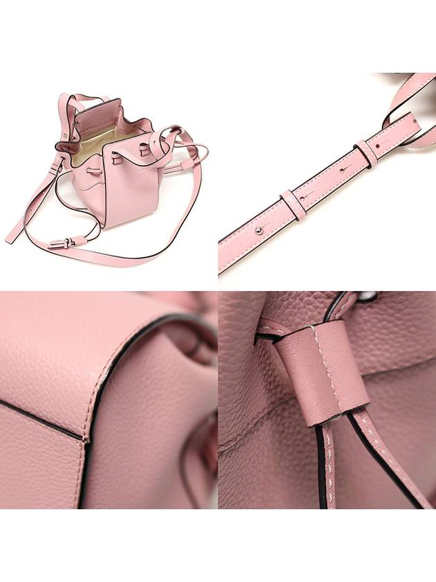 314 12 V07 Pink Calfskin Drawstring Bucket Mini Hammock Bag 2WAY - LOEWE - BALAAN 6