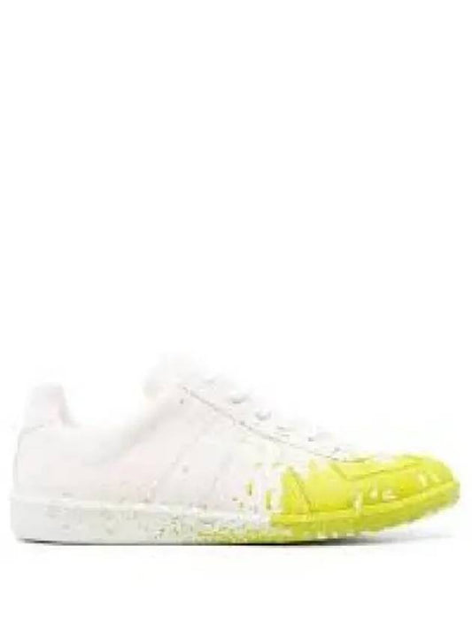 Replica Painting Low Top Sneakers White Yellow - MAISON MARGIELA - BALAAN 2