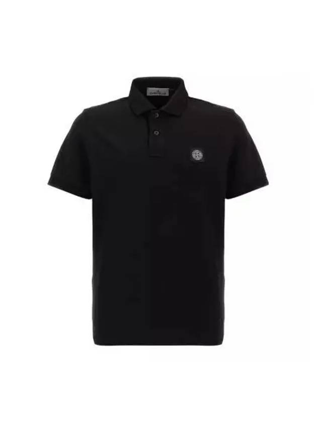 Logo Patch Polo Shirt Black - STONE ISLAND - BALAAN 2