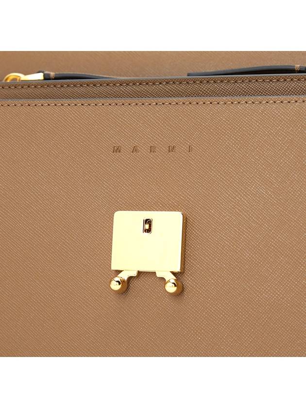 Saffiano Trunk Medium Shoulder Bag Brown - MARNI - BALAAN 9