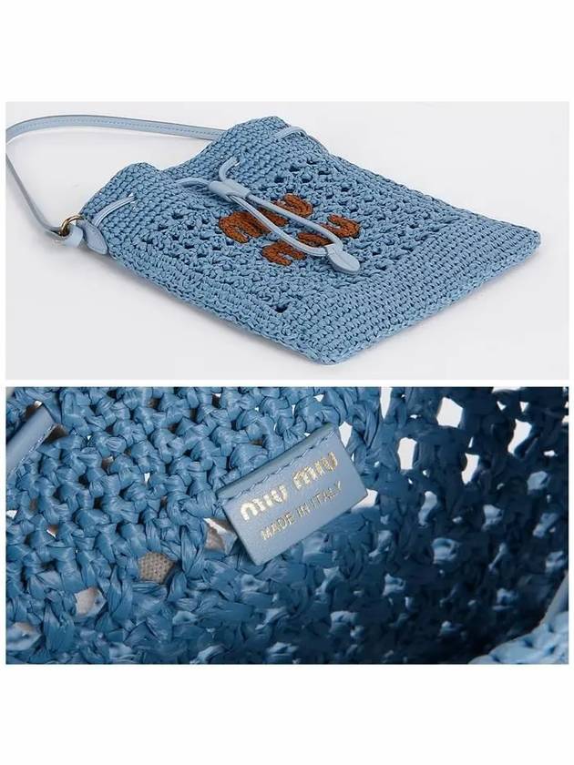 Woven Fabric Mini Bucket Bag Celeste - MIU MIU - BALAAN 6