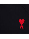 Men's Heart Logo Cotton Sweatshirt Black - AMI - BALAAN 6