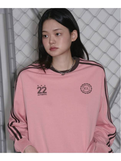 Soccer football color scheme long sleeve t shirt light pink - THE GREEN LAB - BALAAN 2