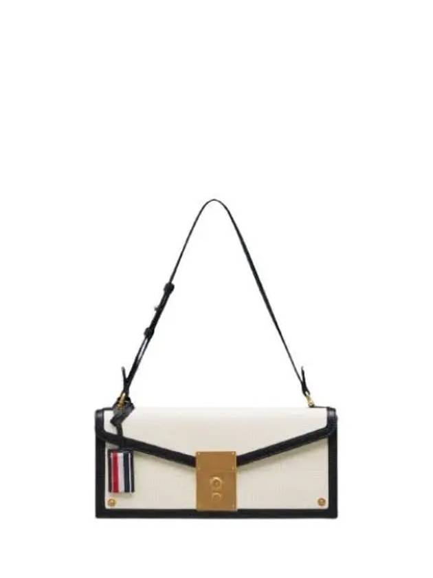 RWB Tab Canvas Shoulder Bag Black Beige - THOM BROWNE - BALAAN 2