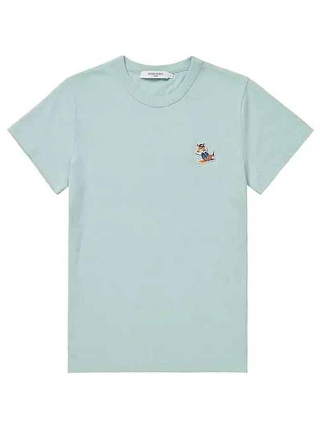 Dressed Fox Patch Short Sleeve T-Shirt Blue - MAISON KITSUNE - BALAAN 3