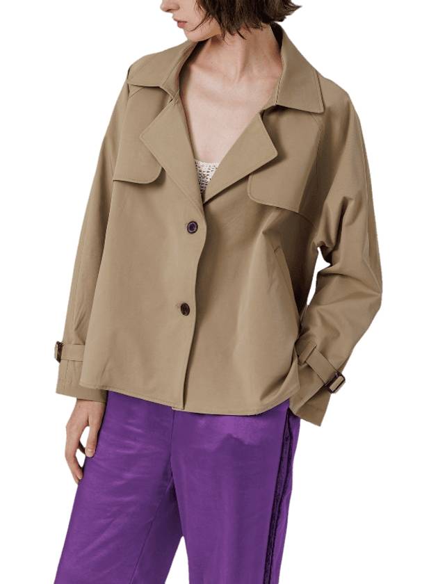 Women's Single Half Jacket Beige - PAGE STUDIO - BALAAN 1