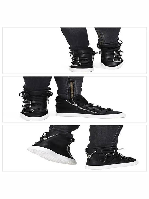 Jeti Multi Buckle Leather High Top Sneakers Black - GIUSEPPE ZANOTTI - BALAAN 3