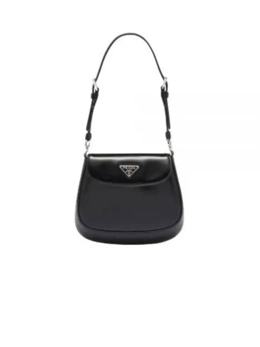 Cleo Brushed Leather Mini Shoulder Bag Black - PRADA - BALAAN 2