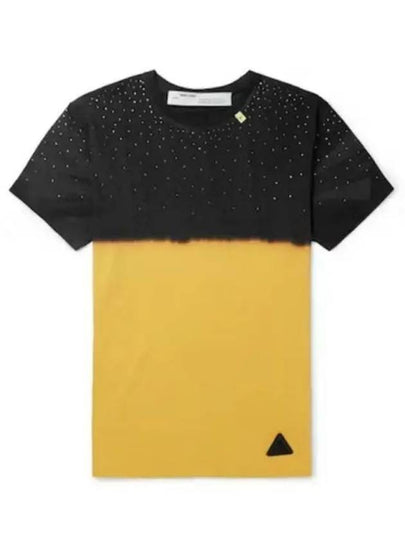 Men's Tye Dye Slim Short-Sleeved T-Shirt Black Yellow - OFF WHITE - BALAAN 2