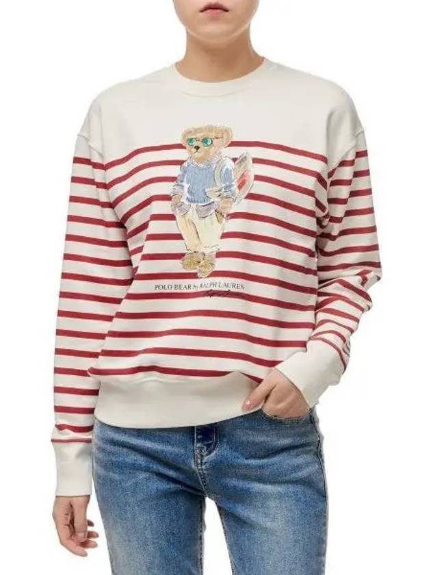 Pay 30 W Striped Bear Sweatshirt Red - POLO RALPH LAUREN - BALAAN 1