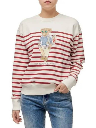 W Striped Bear Sweatshirt Red - POLO RALPH LAUREN - BALAAN 1