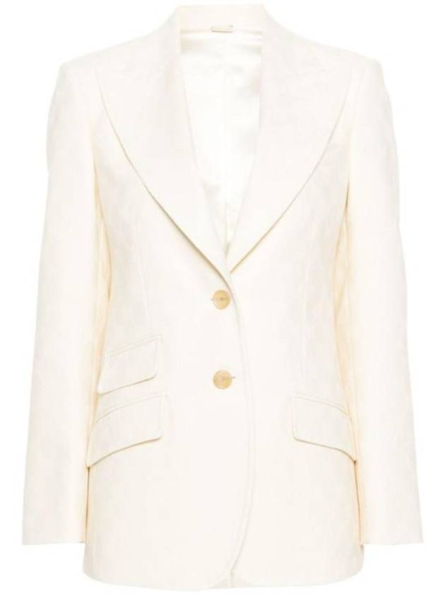 Wool Single-Breasted Blazer Jacket Ivory - GUCCI - BALAAN 2