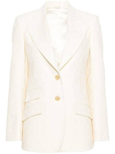 Wool Single-Breasted Blazer Jacket Ivory - GUCCI - BALAAN 2