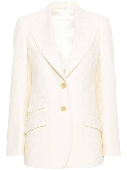 Wool Single-Breasted Blazer Jacket Ivory - GUCCI - BALAAN 1