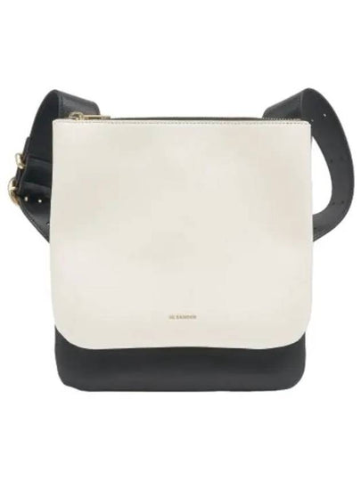 Ombra Two Tone Leather Shoulder Bag Black White - JIL SANDER - BALAAN 2