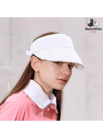 Women's Fabric Twisted Visor 8714LZSP_WHITE - BLACK&WHITE - BALAAN 1