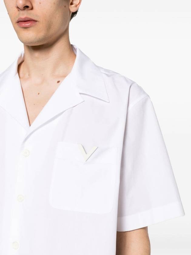 Men s V logo short sleeve shirt white - VALENTINO - BALAAN 5