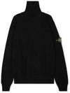 Wappen Patch Loose Fit Cotton Turtleneck Black - STONE ISLAND - BALAAN 4