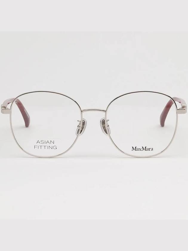 Glasses Frame MM5039D 016 Men Women Round Silver Frame - MAX MARA - BALAAN 3