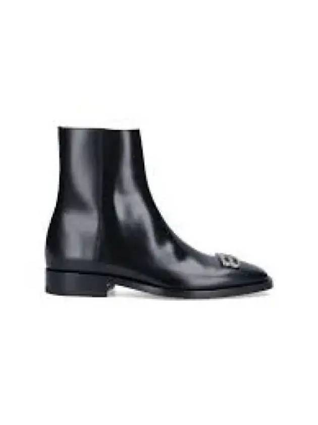 BB Icon Leather Ankle Boots Black - BALENCIAGA - BALAAN 2