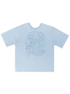 Garden emboss short sleeve t shirt blue - TIBAEG - BALAAN 1