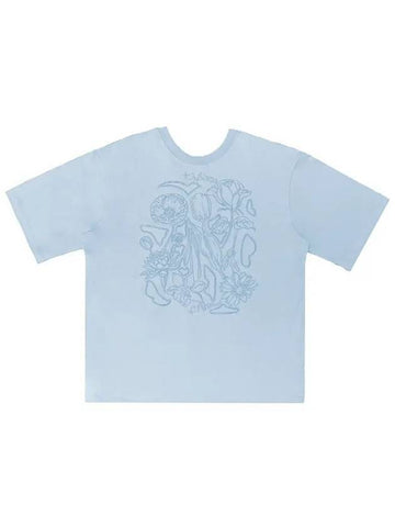 Garden emboss short sleeve t shirt blue - TIBAEG - BALAAN 1