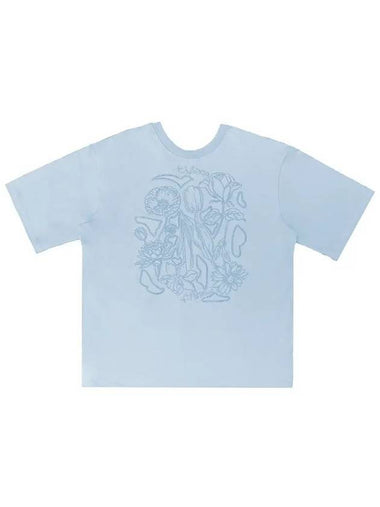 Garden Embo Short Sleeve T Shirt Blue - TIBAEG - BALAAN 1