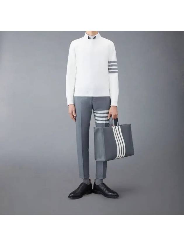 4 Bar Armband Milano Stitch Knit Top White - THOM BROWNE - BALAAN 3