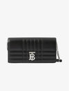 Women's Detachable Strap Quilted Leather Lola Cross Bag Black Palladium - BURBERRY - BALAAN 3