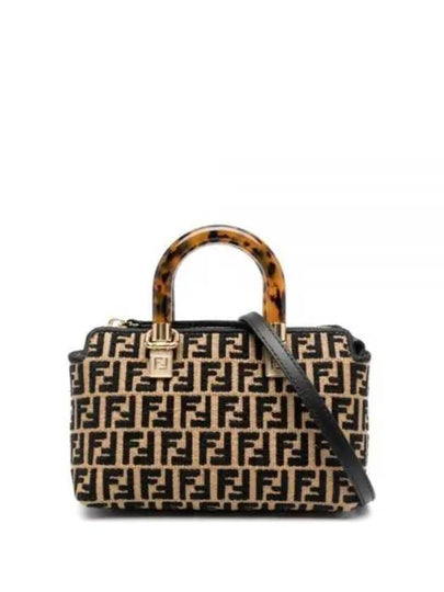 By The Way Mini Raffia Boston Tote Bag Black - FENDI - BALAAN 2