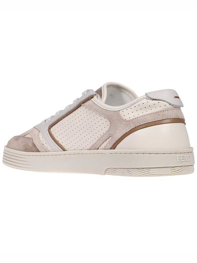 Step Leather Low Top Sneakers Beige - FENDI - BALAAN 3