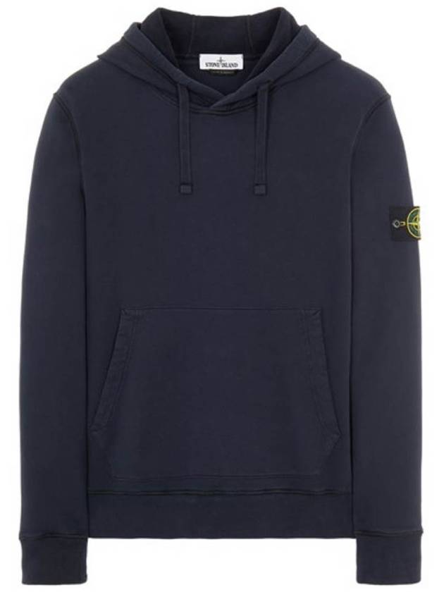 Wappen Patch Brushed Cotton Fleece Hoodie Navy - STONE ISLAND - BALAAN 2