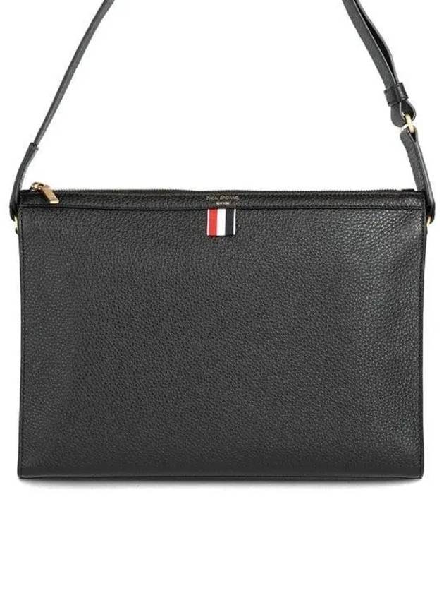 4-Bar Leather Shoulder Bag Black - THOM BROWNE - BALAAN 2