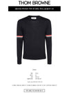 Merino Striped Crew Neck Knit Top Navy - THOM BROWNE - BALAAN 3