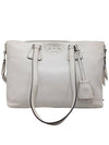 Women s 1BG099 Side Zipper Vitello White Shoulder Bag - PRADA - BALAAN 4