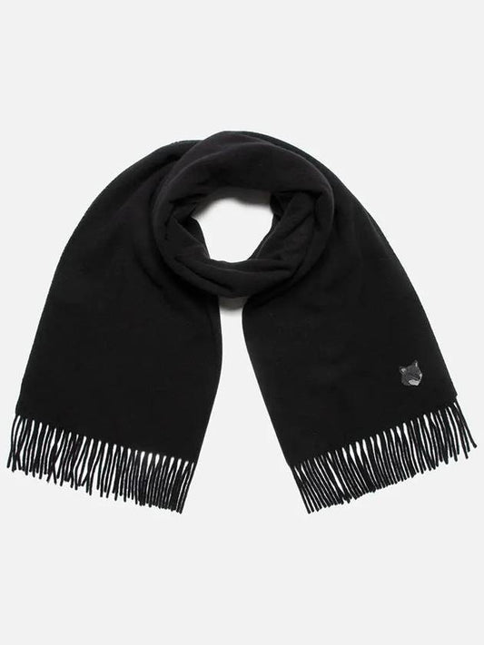 Bold Fox Head Scarf Black NM06201WA0018 P199 - MAISON KITSUNE - BALAAN 1